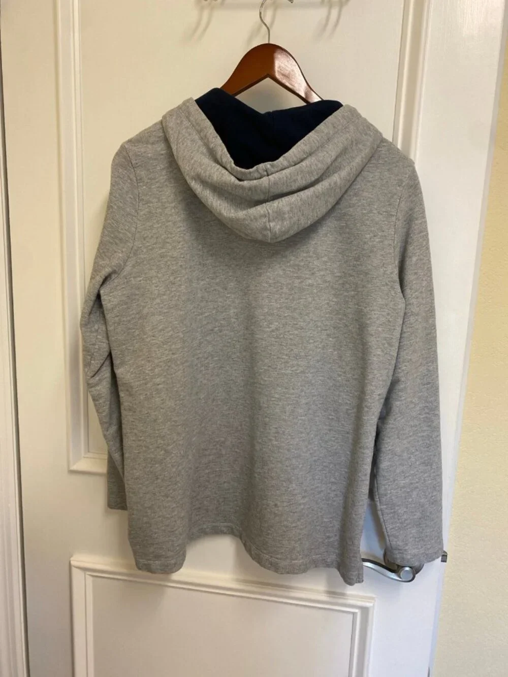 L.L.Bean 100% Cotton 1/4 Button Henley Hoodie Rugby Shirt Size Large Regular - Picture 5 of 12